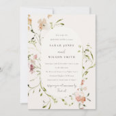 Invitation Aquarelle florale de prés moelleux doux après le m (Devant)