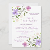 Invitation Aquarelle florale de printemps jolie Sip & See (Devant)