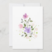 Invitation Aquarelle florale de printemps jolie Sip & See (Dos)