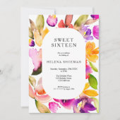 Invitation Aquarelle florale de taille supérieure en gras Swe (Devant)