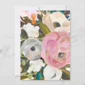 Invitation Aquarelle florale délicate | Douche Couples (Dos)