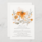 Invitation Aquarelle florale Dîner de répétition d'automne bo (Devant / Derrière)