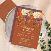 Invitation Aquarelle Florale | Dîner Eucalyptus Thanksgiving