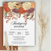 Invitation Aquarelle Florale | Dîner Eucalyptus Thanksgiving