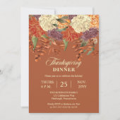 Invitation Aquarelle Florale | Dîner Eucalyptus Thanksgiving (Devant)