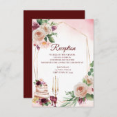 Invitation Aquarelle florale du Boho de Bourgogne (Devant / Derrière)