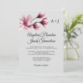 Invitation Aquarelle Florale Dusty Mauve Taupe Mariage gris (Debout devant)