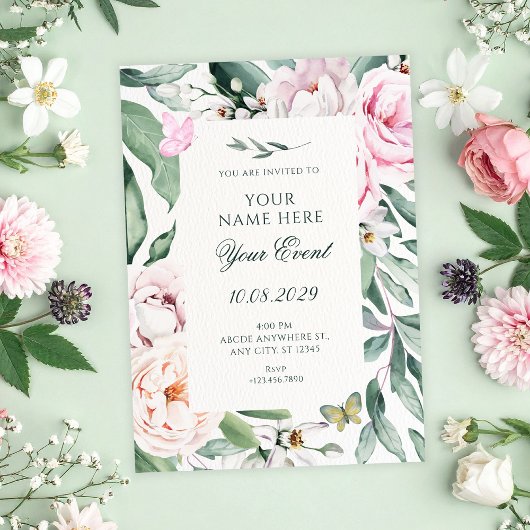 Invitation Aquarelle florale élégante