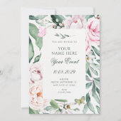 Invitation Aquarelle florale élégante (Devant)
