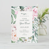 Invitation Aquarelle florale élégante (Debout devant)