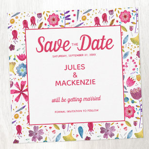 Invitation Aquarelle florale Enregistrer la date