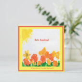 Invitation Aquarelle Florale Ensoleillée (Debout devant)