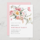 Invitation Aquarelle florale esthétique (Devant / Derrière)