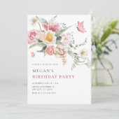 Invitation Aquarelle florale esthétique (Debout devant)