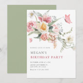 Invitation Aquarelle florale esthétique (Devant / Derrière)
