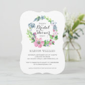 Invitation Aquarelle florale et Fête de la mariée du papillon (Debout devant)