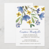 Invitation Aquarelle florale | Fête des mariées (Devant / Derrière)