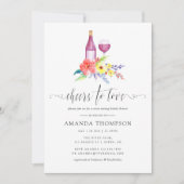 Invitation Aquarelle Florale Fête des mariées Dégustation de  (Devant)