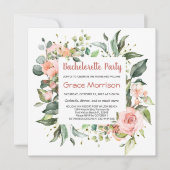 Invitation Aquarelle florale, feuillage Bachelorette Party (Devant)