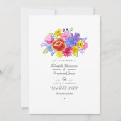 Invitation Aquarelle Florale Fiesta QR Code RSVP Mariage (Devant)