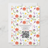 Invitation Aquarelle Florale Fiesta QR Code RSVP Mariage (Dos)