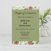 Invitation Aquarelle Florale Fleurs d'abeille Élégante Modern (Debout devant)