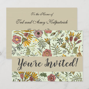 Invitation Aquarelle Florale Fleurs d'abeille Élégante Modern