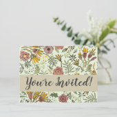 Invitation Aquarelle Florale Fleurs d'abeille Élégante Modern (Debout devant)