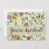 Invitation Aquarelle Florale Fleurs d'abeille Élégante Modern (Devant)
