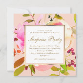 Invitation Aquarelle florale floue avec points Surprise Party (Devant)