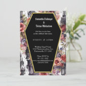 Invitation Aquarelle Florale Forme de café Mariage gothique m (Debout devant)