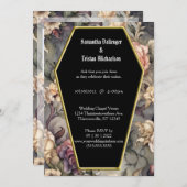 Invitation Aquarelle Florale Forme de café Mariage gothique m (Devant / Derrière)