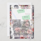 Invitation Aquarelle Florale Forme du crâne Moderne Goth Mari (Dos)