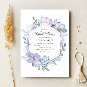 Invitation Aquarelle Florale Géométrique Fête des mariées mod
