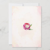 Invitation Aquarelle florale géométrique Mariage de pivoine d (Dos)