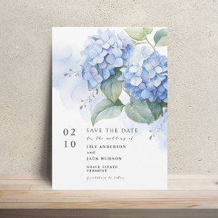 Invitation Aquarelle Florale Hydrangea Mariage Enregistrer La