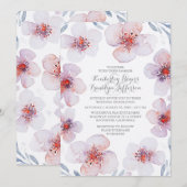 Invitation Aquarelle florale - Jardin botanique Mariage moder (Devant / Derrière)