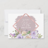 Invitation Aquarelle Florale Lavande Fête des mariées pourpre (Dos)