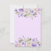 Invitation Aquarelle Florale Lavande Purple Fête des mariées  (Dos)