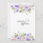 Invitation Aquarelle Florale Lavande violet Mariage Lilac (Dos)