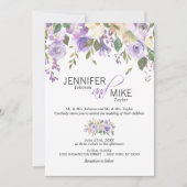 Invitation Aquarelle Florale Lavande violet Mariage Lilac (Devant)