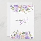 Invitation Aquarelle Florale Lavande violet Mariage Lilac (Dos)