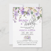 Invitation Aquarelle Florale Lavande violette Brunch nuptial (Devant)