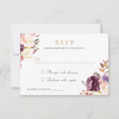Invitation Aquarelle florale Lavande violette Élégante RSVP (Devant)