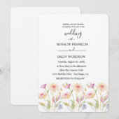 Invitation aquarelle florale mariage (Devant / Derrière)