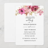 Invitation aquarelle florale mariage (Devant / Derrière)
