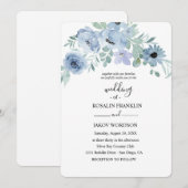 Invitation aquarelle florale mariage (Devant / Derrière)