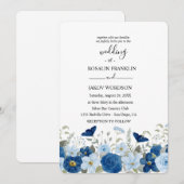 Invitation aquarelle florale mariage (Devant / Derrière)