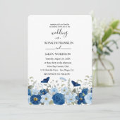 Invitation aquarelle florale mariage (Debout devant)