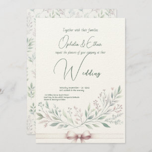 Invitation Aquarelle florale mariage de typographie moderne